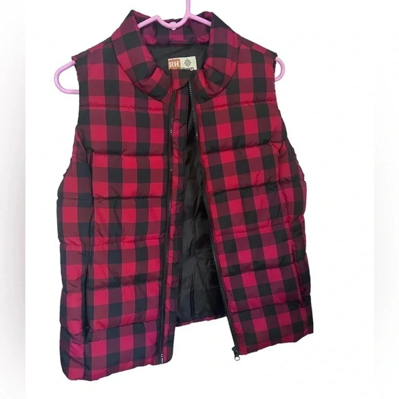 RH Ruff Hewn Buffalo Plaid Puffer Vest size PL - Picture 1 of 5